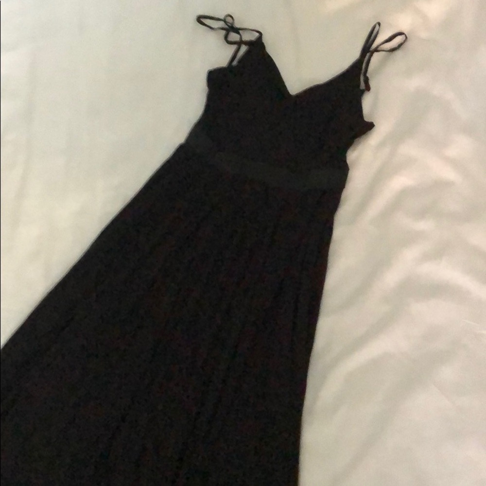 Fitted waist maxi dress with high slits